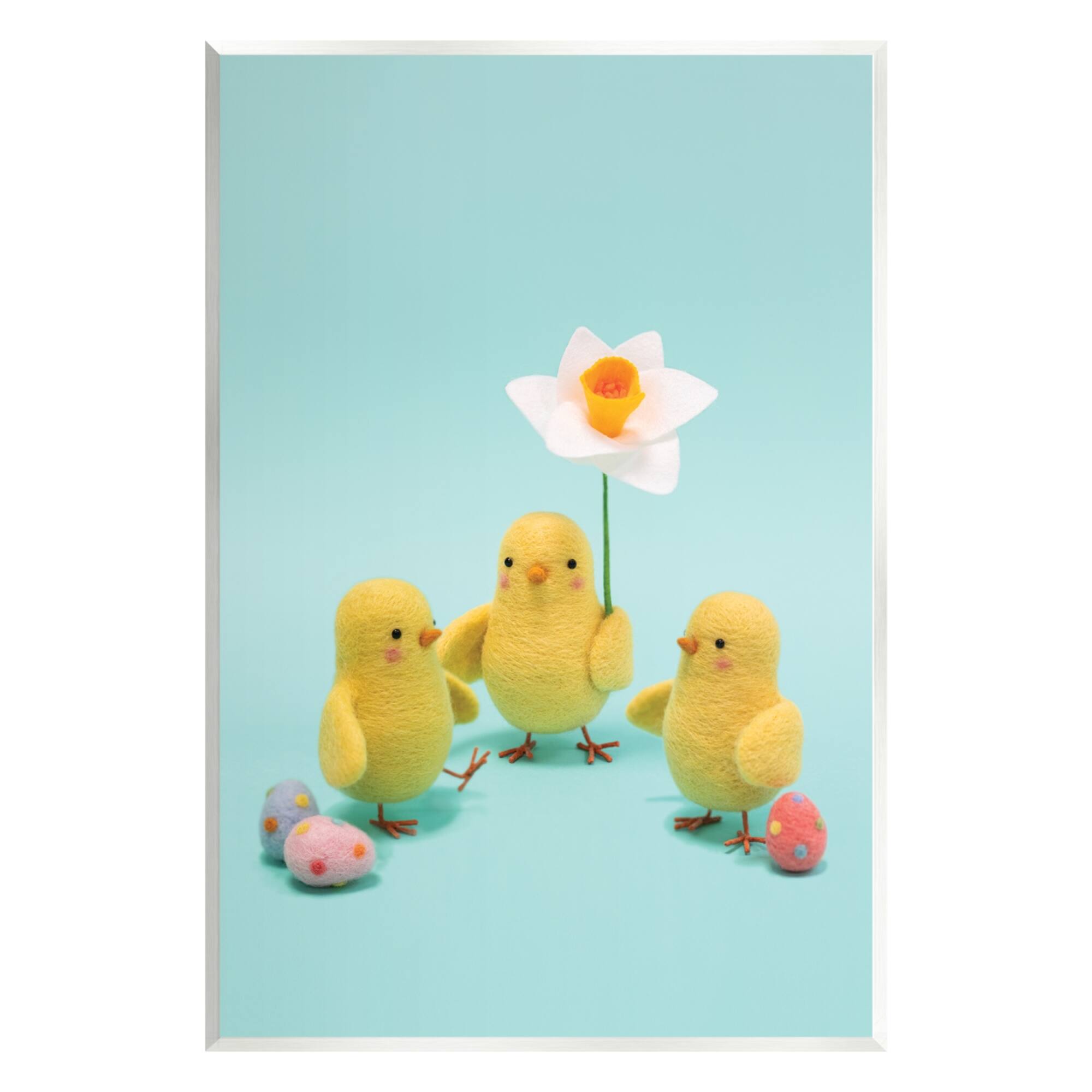Stupell Industries Spring Chicks Floral Easter Eggs Wall Plaque Art